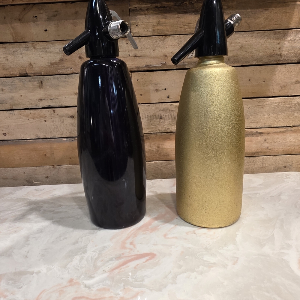 Black and Gold Soda Siphon Set